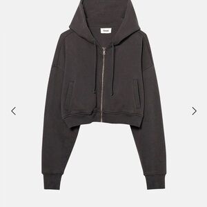 Elwood Charcoal Cropped Hoodie